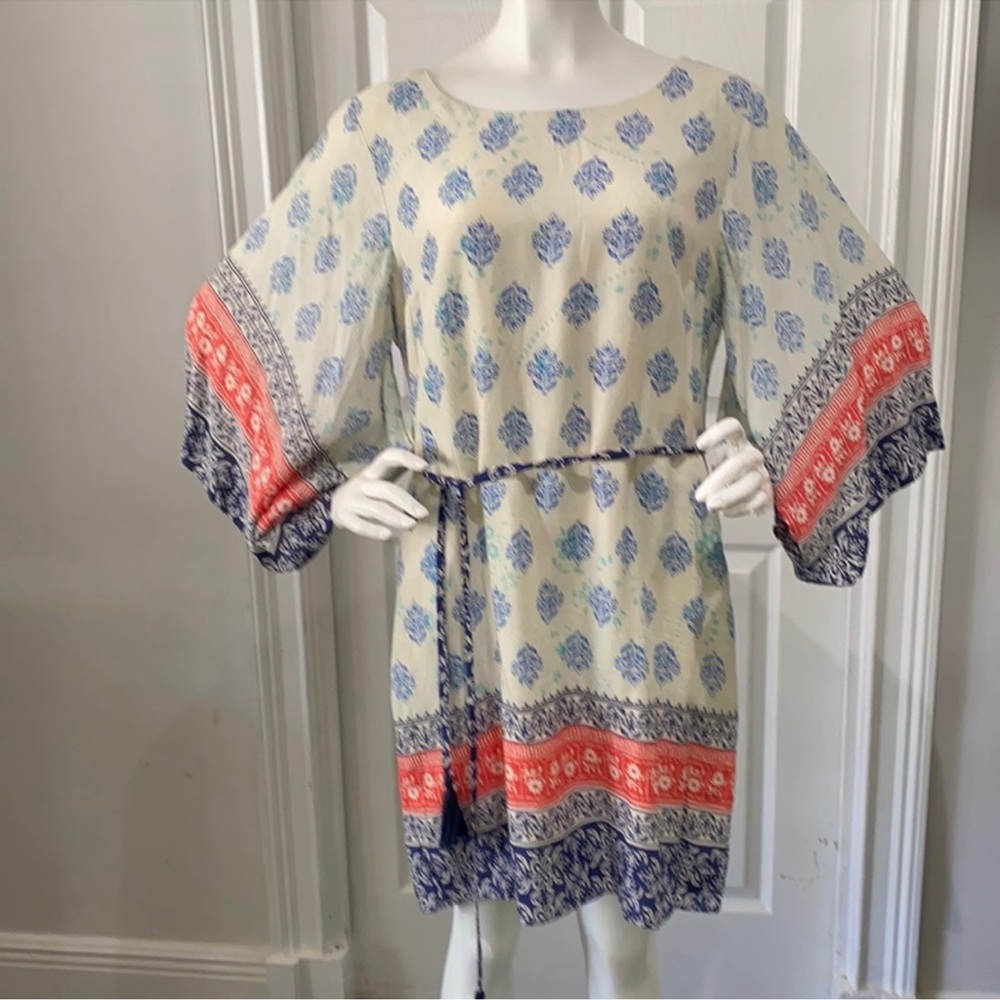 LULU’S Boho Kimono Long-Sleeve Tie-Waist Dress in Large